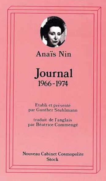 Couverture du livre « Journal t07 1966-1974 » de Nin-A aux éditions Stock