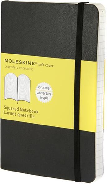 Couverture du livre « Carnet quadrille - format de poche - couverture souple noire » de Moleskine aux éditions Moleskine