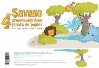 Couverture du livre « Kit savane - 4 marionnettes a doigts et main (papertoy) » de Valerie Zloty aux éditions Mk67