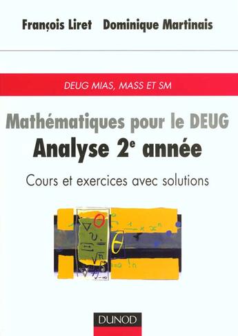 Couverture du livre « Cours De Mathematiques T.3 ; Analyse 2 » de Francois Liret aux éditions Dunod