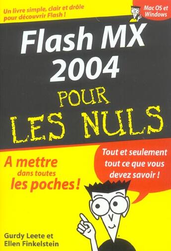 Couverture du livre « Flash mx 2004 » de Gurdy Leete et Ellen Finkelstein aux éditions First Interactive