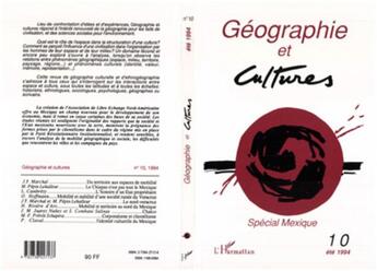 Couverture du livre « Géographie et cultures n°10 » de Fournet Guerin Catherine aux éditions L'harmattan