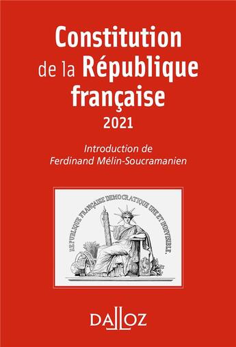 Couverture du livre « Constitution de la République française » de Ferdinand Melin-Soucramanien aux éditions Dalloz