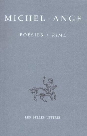 Couverture du livre « Poésies / Rime » de Michel-Ange aux éditions Belles Lettres