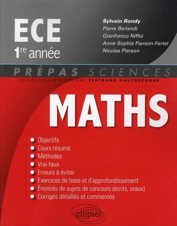 Couverture du livre « Mathématiques ; ECE 1ère année (édition 2010) » de Rondy aux éditions Ellipses