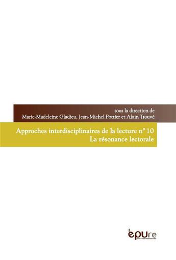 Couverture du livre « La resonance lectorale » de Gladieu Marie-Madele aux éditions Pu De Reims