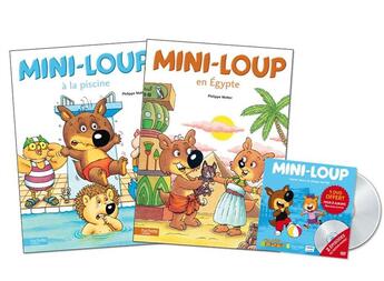 Couverture du livre « Mini-Loup à la piscine ; Mini-Loup en Egypte » de Philippe Matter aux éditions Hachette Enfants