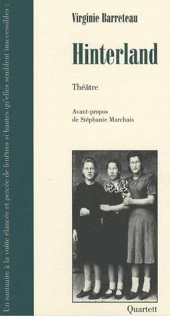 Couverture du livre « Hinterland » de Virginie Barreteau aux éditions Quartett