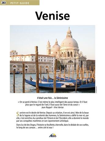 Couverture du livre « Venise » de Sophie Pinel aux éditions Aedis