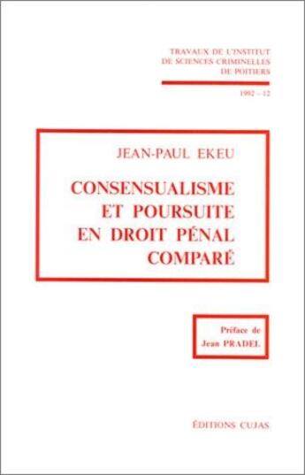 Couverture du livre « 12.consensualisme et poursuite en droit penal compare » de Poitiers aux éditions Cujas