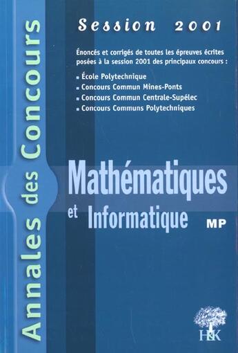 Couverture du livre « Annales H&K 2001 - Mathematiques Mp » de Sebastien Desreux aux éditions H & K