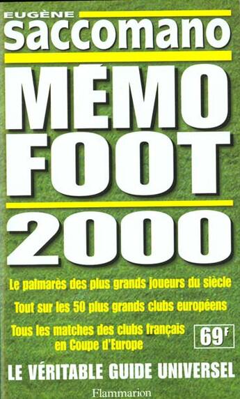 Couverture du livre « Memo foot 2000 » de Eugène Saccomano aux éditions Flammarion