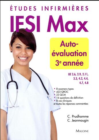 Couverture du livre « Ifsi max auto-évaluation 3e année » de Jeanmo Prudhomme C. aux éditions Maloine