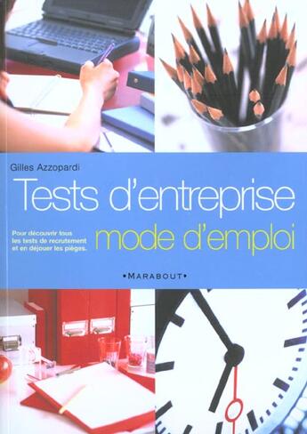 Couverture du livre « Tests D'Entreprise Mode D'Emploi » de Gilles D' Ambra aux éditions Marabout