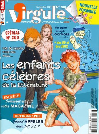 Couverture du livre « Virgule n 200 : enfants celebres dans la litterature - novembre 2021 » de  aux éditions Virgule