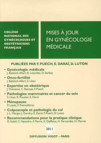 Couverture du livre « Mises a jour en gynecologie medicale » de Emile Darai aux éditions Cngof
