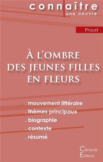 Couverture du livre « À l'ombre des jeunes filles en fleurs, de Marcel Proust » de  aux éditions Editions Du Cenacle