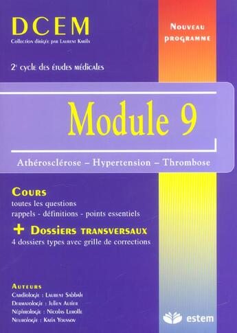 Couverture du livre « Module 9 ; athérosclérose, hypertensio, thrombose » de  aux éditions Vuibert