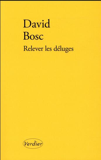 Couverture du livre « Relever les déluges » de David Bosc aux éditions Verdier