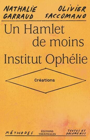 Couverture du livre « Un hamlet de mois / institut ophelie - creations » de Garraud/Saccomano aux éditions Theatrales