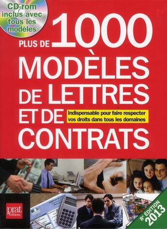Couverture du livre « Plus de 1000 modèles de lettres et de contrats » de Gendrey P aux éditions Prat