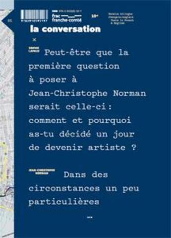 Couverture du livre « Sophie Lapalu et Jean-Christophe Norman ; de l'action à la conversation » de  aux éditions Frac Franche-comte