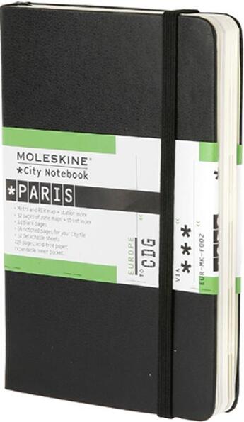 Couverture du livre « City notebook paris poche couv. rigide noir » de Moleskine aux éditions Moleskine