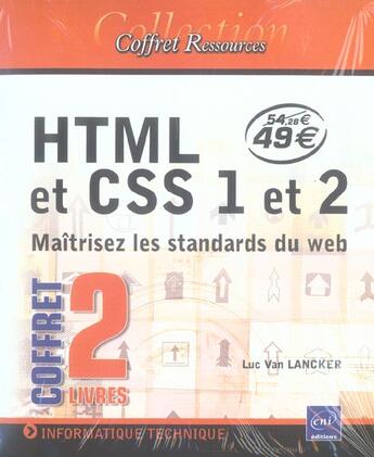 Couverture du livre « Html et css 1 et 2 ; maitrisez les standards du web » de Luc Van Lancker aux éditions Eni