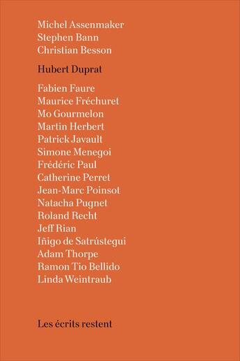 Couverture du livre « Les écrits restent » de Hubert Duprat aux éditions Editions Mf