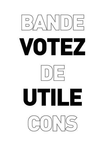 Couverture du livre « Votez utile ; bande de cons » de John-Harvey Marwanny et Camille Escoubet aux éditions Marwanny