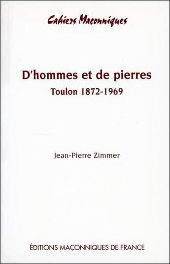 Couverture du livre « D'hommes et de pierres » de Jean-Pierre Zimmer aux éditions Edimaf
