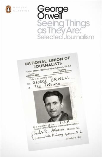 Couverture du livre « Seeing Things As They Are » de George Orwell aux éditions Adult Pbs
