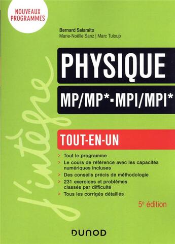 Couverture du livre « Physique ; MP/MP*-MPI/MPI* ; tout-en-un (5e édition) » de Bernard Salamito et Marie-Noelle Sanz et Marc Tuloup aux éditions Dunod