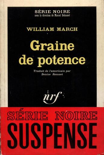 Couverture du livre « Graine de potence » de William March aux éditions Gallimard
