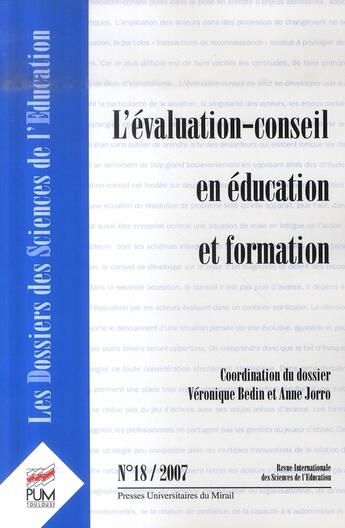 Couverture du livre « L'évaluation-conseil en éducation et formation » de Anne Jorro aux éditions Pu Du Midi