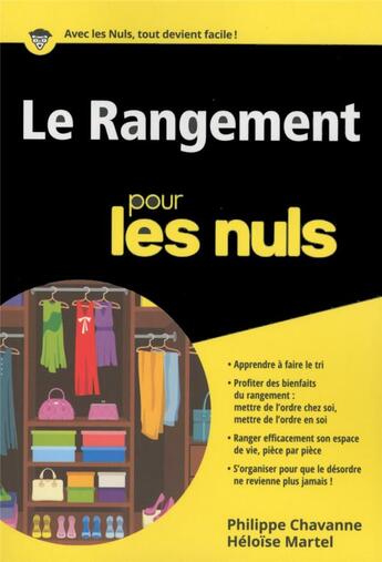 Couverture du livre « Le rangement pour les nuls » de Philippe Chavanne aux éditions First
