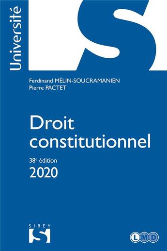 Couverture du livre « Droit constitutionnel (édition 2020) » de Pactet aux éditions Sirey