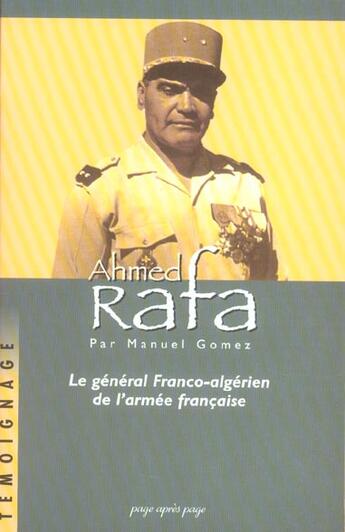 Couverture du livre « Ahmed Rafa » de Manuel Gomez aux éditions Page Apres Page