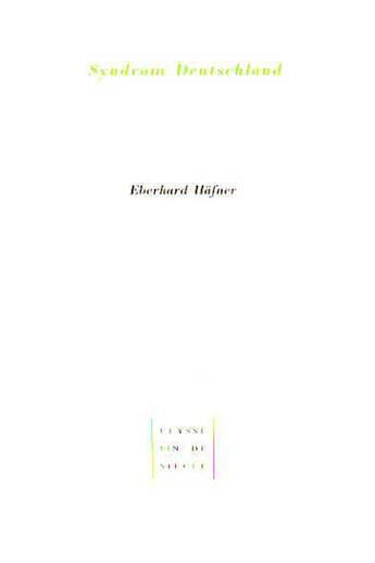 Couverture du livre « Syndrom deutschland » de Hafner/Eberhard aux éditions Virgile