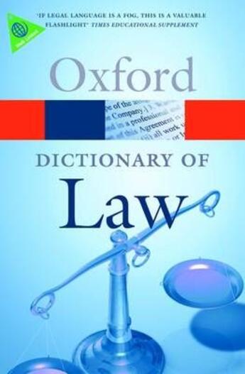 Couverture du livre « DICTIONARY OF LAW - 7TH REVISED EDITION » de  aux éditions Oxford University Press Trade