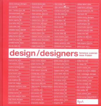 Couverture du livre « Design / Designers » de Max Fraser et Conran Terence aux éditions Epa