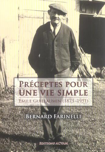 Couverture du livre « Preceptes pour une vie simple » de Bernard Farinelli aux éditions Acvam