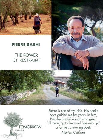 Couverture du livre « The power of restraint » de Pierre Rabhi aux éditions Actes Sud