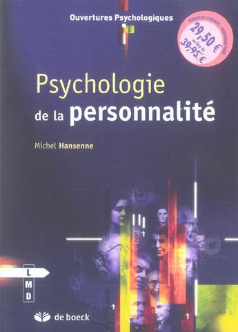 Couverture du livre « Psychologie de la personnalite » de Hansenne aux éditions De Boeck