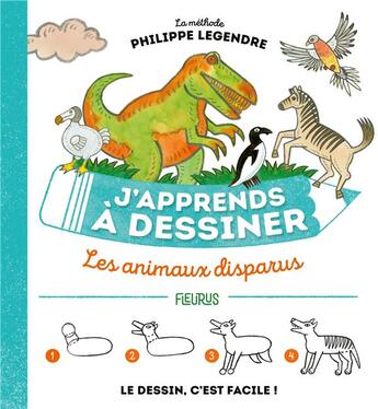 Couverture du livre « J'apprends à dessiner les animaux disparus » de Philippe Legendre aux éditions Fleurus