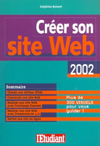 Couverture du livre « Creer son site web ; edition 2002 » de Olivier Zilbertin aux éditions L'etudiant