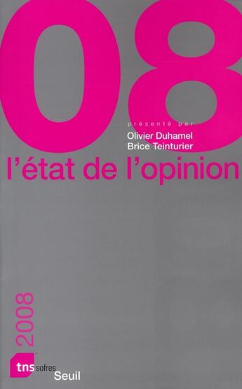 Couverture du livre « L'etat de l'opinion (2008) » de Tns Sofres aux éditions Seuil