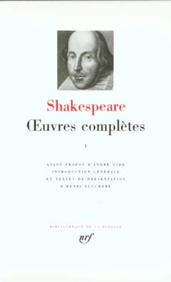 Couverture du livre « Oeuvres complètes Tome 1 » de William Shakespeare aux éditions Gallimard