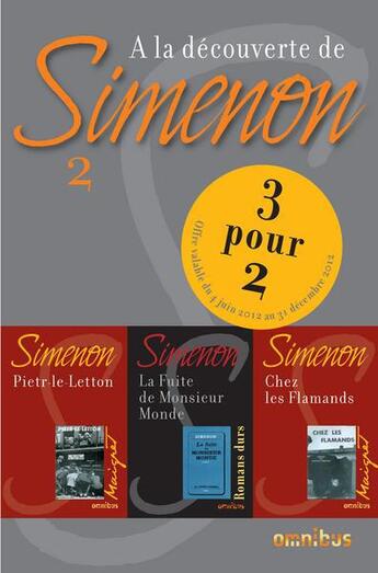 Couverture du livre « À la découverte de Simenon t.2 » de Georges Simenon aux éditions Omnibus