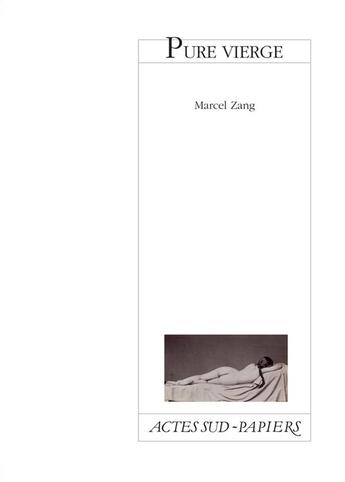 Couverture du livre « Pure vierge » de Marcel Zang aux éditions Actes Sud-papiers